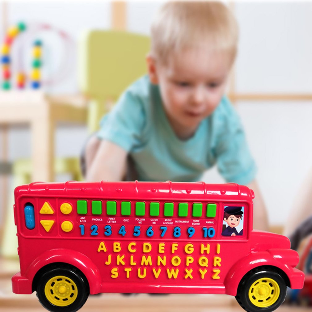 Alfabet Phonics Bus Vroege Onderwijs Puzzel Bus Auto Speelgoed Interactief Speelgoed Ouder-kind Communicatie Tool