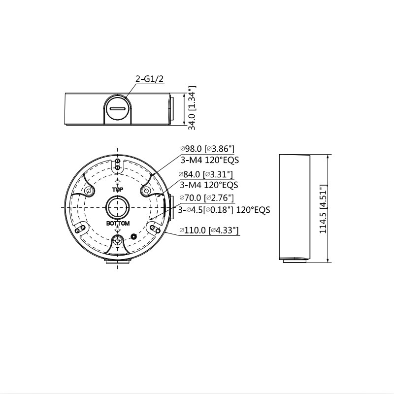 Samledåse pfa 136 ip kamera cctv beslag cctv mount