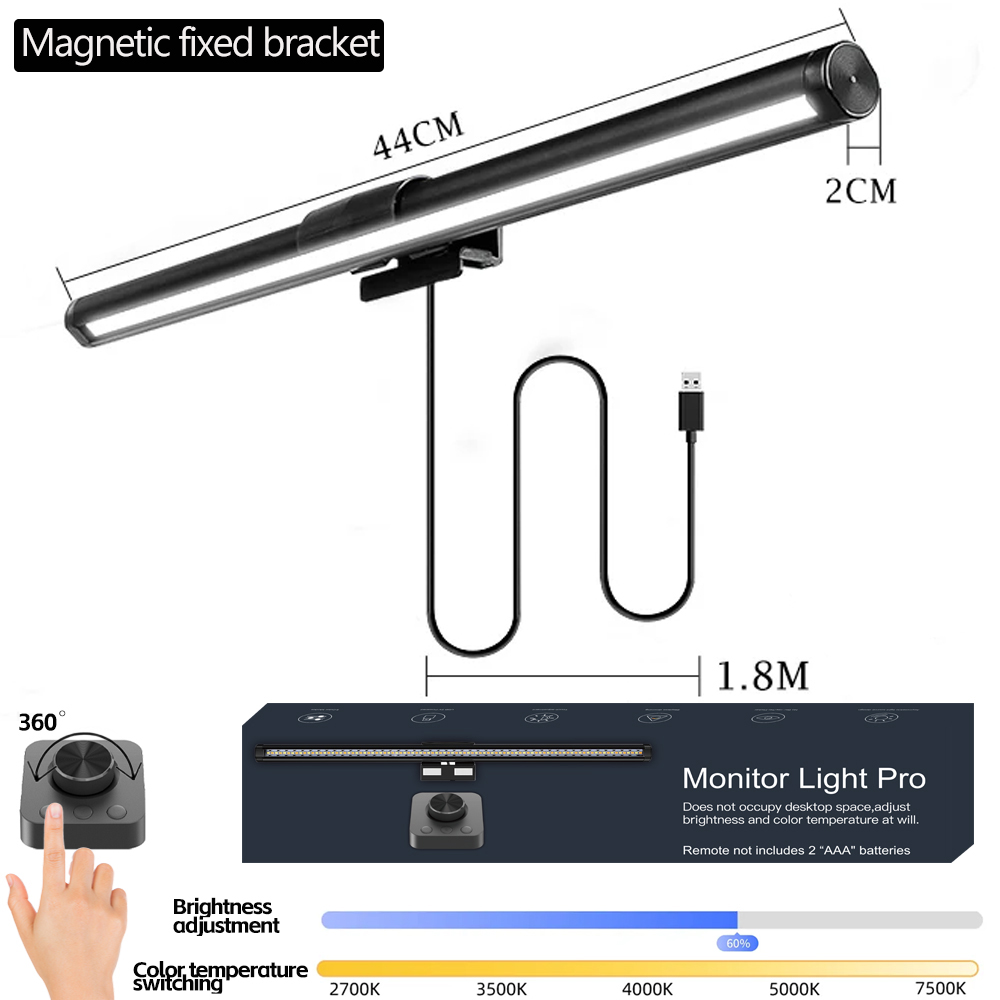 Lâmpada de mesa led para cuidados com os olhos, barra de luz para monitor de pc, tela rgb, barra de luz com escurecimento contínuo, lâmpada de mesa suspensa para leitura: Verde