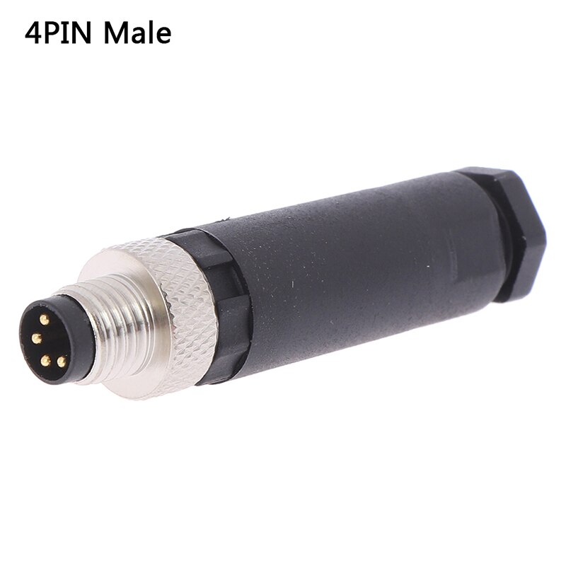 1Pc M8 3pin 4 Pin Sensor Connector Waterdichte Mannelijke & Vrouwelijke Plug Rechte Hoek Schroefdraad Koppeling: C