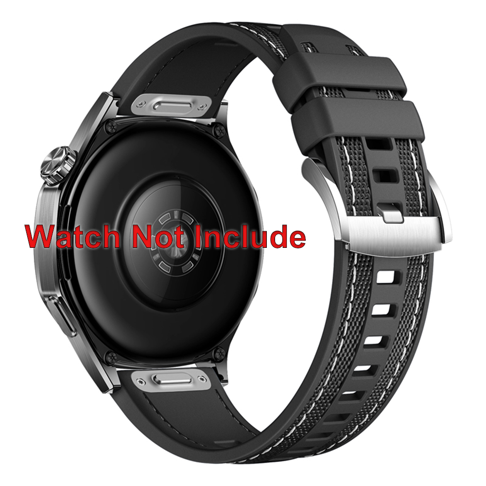 Silikonvävt armband för oneplus watch 2 3 22mm push-on armband för oneplus watch 3/2/2r 22mm män kvinnor armband: Svart gul / 12mm