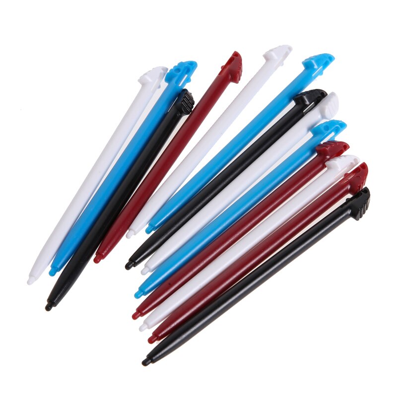Blue Black 12pcs Multi Colors Handheld Video Game Plastic Touch Stylus Pen For 3DS XL LL L3EF