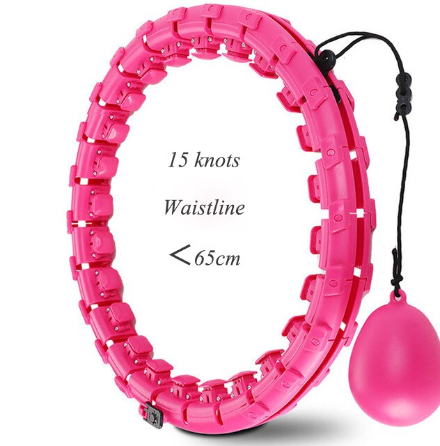 Intelligent Fitness Sport Hoop Smart Sport Hoop Adjustable Thin Waist Exercise Gym Hoop Fitness Equipment Home Training: Pink 15