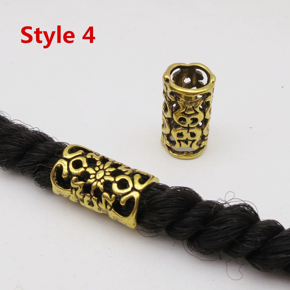 5 stk viking rune hår flette Grue seg skjegg dreadlock perler ringetone rør til hår menn kvinner tilbehør forskjellige 10 stiler