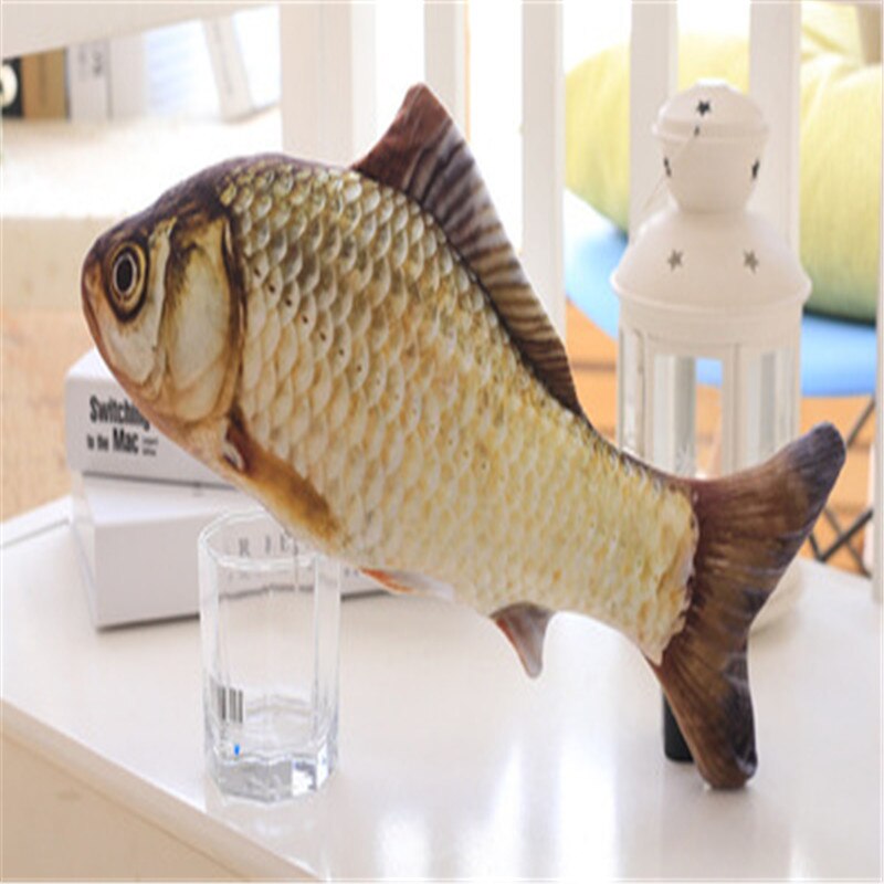 Kæledyr kat blød plys 3d fisk form kattelegetøj sød interaktiv fisk katteurt legetøj simulation fisk udendørs indendørs legetøj: 2