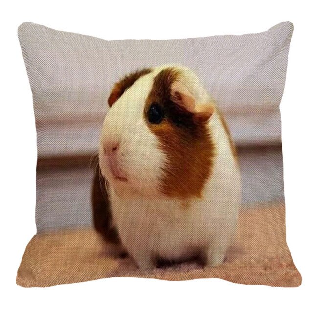 XUNYU świnka morska poszewka na pościel domowa sofa kwadratowa poszewka na poduszkę zwierząt wzór dekoracyjne poszewki na poduszki 45X45cm BZ214: 9