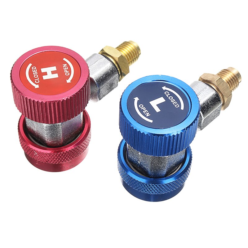 2pcs R1234yf Quick Coupler Connector Adapter Air Conditioning Refrigerant Brass Metal Accessories