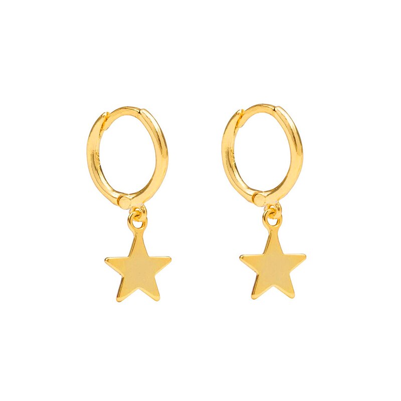 Roxi Koper Wit Zirkoon Stone Oorringen Voor Vrouwen Meisjes Zomer Sieraden Oorbel Ster Cross Klinknagels Huggie Oorbellen Pendientes: 3
