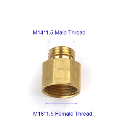Nuonuowell 1Pc Koperen Pijp Mannelijke Vrouwelijke Schroefdraad Verminderen Connector Messing Adapter M14 M18 M22 1/2&#39;&#39;: D