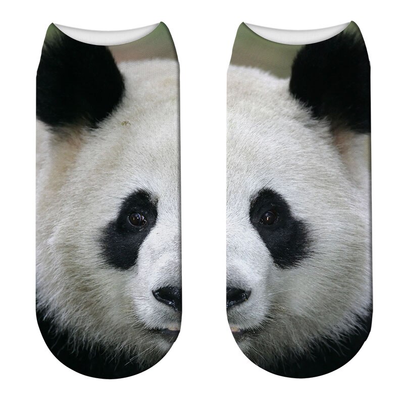 Casual, coole panda-patroon harajuku sokken voor dames, hipster, grappige katoenen korte sokken, vrouwelijke kunst, lage dunne sokken