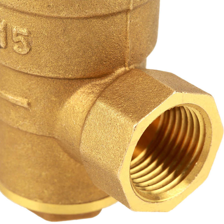 DN15 1/2 Brass Water Pressure Reducing Regulator Valve 0.05-0.8Mpa Adjustable Thread with Gauge Meter