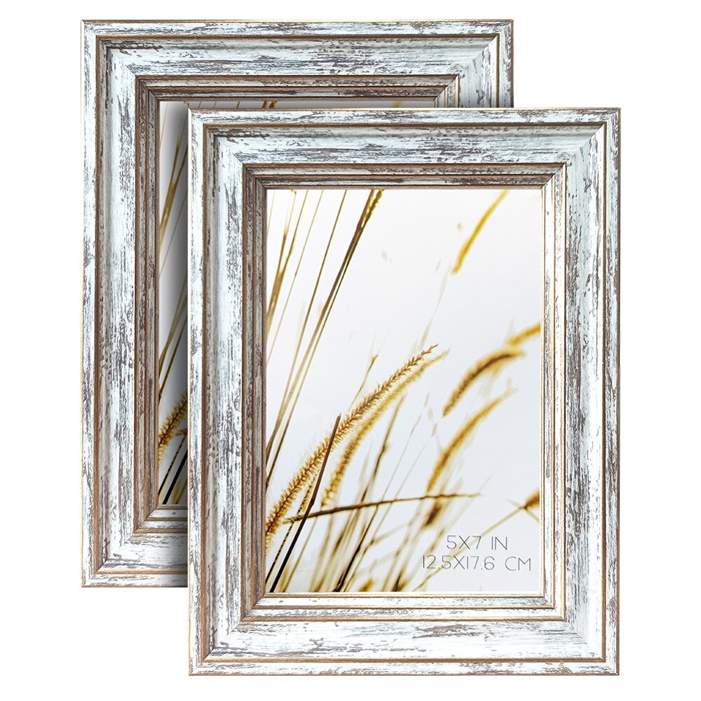 4Pcs Fotolijsten Muur Fotolijst Wit 10X15Cm Diy Poster Desktop Display Woonkamer Slaapkamer Thuis wanddecoratie: 2pcs 5X7 INCH