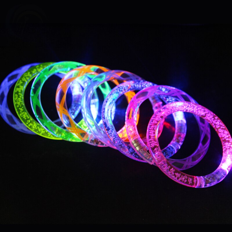 50 Pcs/lot Multicolor LED Flashing bracelet Light Up Acrylic Bangle for Party Bar Halloween,Chiristmas, Dance