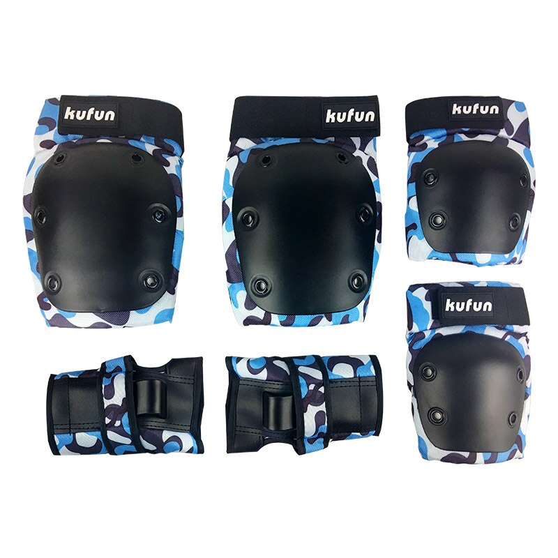 Ensemble de genouillères et coudières pour patins à roues alignées, longboard, skateboard, patinage, ski, roller, coudières, genouillères, protège-poignets de sécurité: Bleu / Xl (70-105kg)