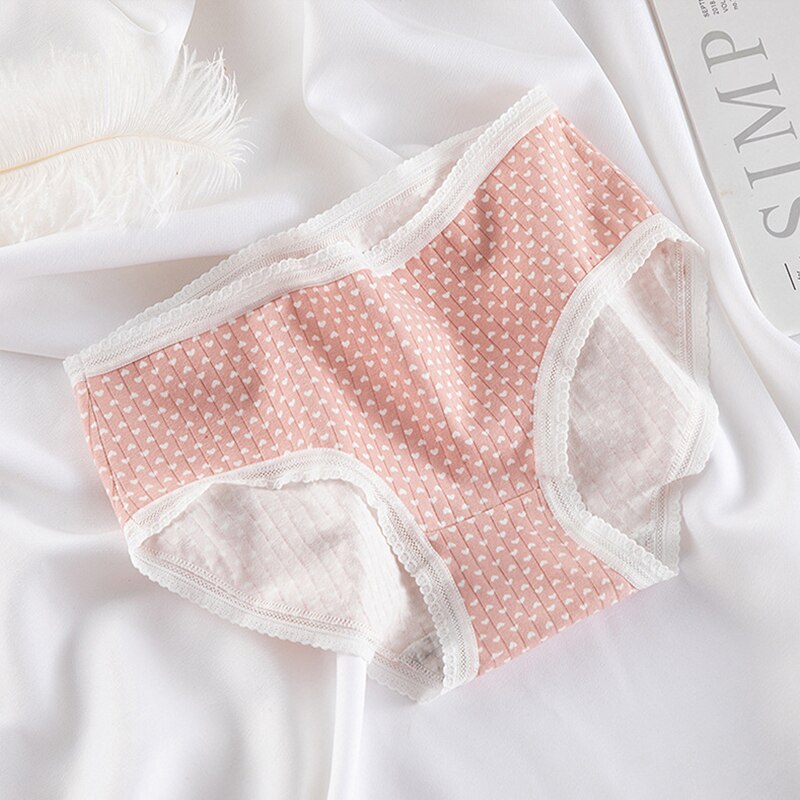 Cueca infantil de cintura média, cueca de algodão com rosca, calça triangular e macia para meninas