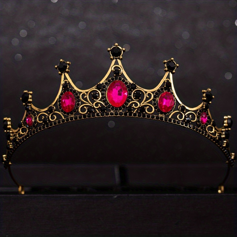 Barokke Kristallen Tiara's En Kronen Strass Prom Diadeem Kroon Tiara Voor Vrouwen Bruid Bruids Bruiloft Haaraccessoires Sieraden: Antique Gold Plated