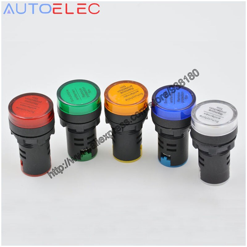 50 pièces AD136-22DS/AD22-22DS 22mm LED voyants indicateur de puissance 5 couleur Signal lampe pour armoire de Distribution d'énergie