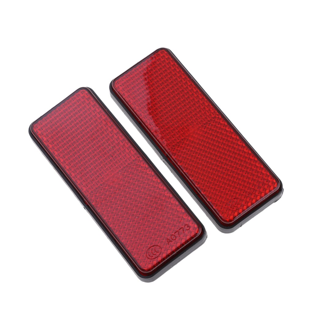 Red Rectangle Reflectors Universal For Motorcycle ATV Dirt Bike Scooter