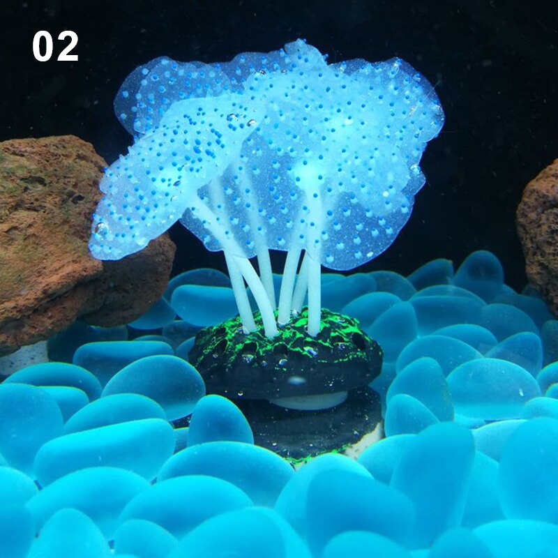 Siliconen Kunstmatige Aquarium Aquarium Koraal Planten Bloemen Onderwater Ornament Fish Tank Aquarium Decoratie Accessoires: 02