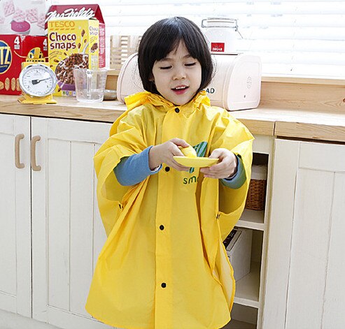 Nouveaux enfants imperméables filles et garçons Poncho pour 1-8 ans enfants Nylon Sports de plein air vêtements de pluie: Or / 5