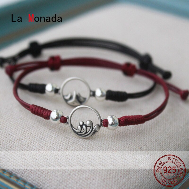 The Monada montagne Couple fil rouge pour main 925 en argent Sterling Bracelet fil rouge corde Bracelets pour femme argent 925