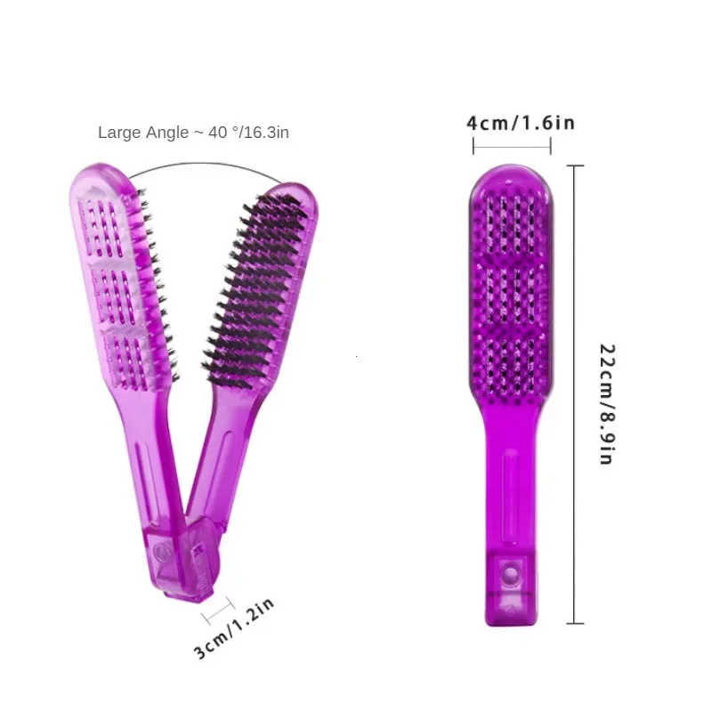 Pro Ceramic Straightening Comb Double Sided Hair Brush Clamp Hairdressing Natural Fibres Bristle Hair Comb Hairstylig Tool