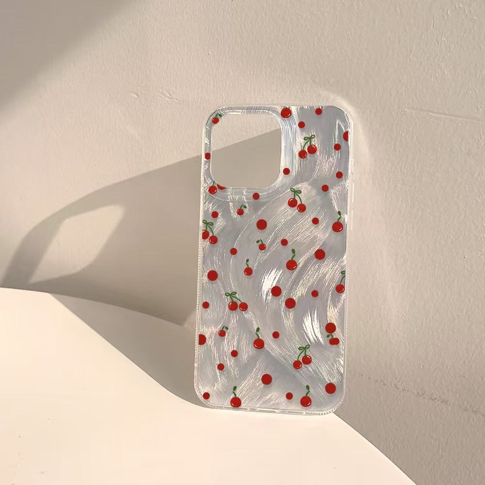 Para OPPO Reno 7 4G 8 10 5G 11 11F 12 12F 13 13F 5 5Z 6 Lite 6Z 7Z 8Z 8T cereza roja brillante funda de teléfono dura