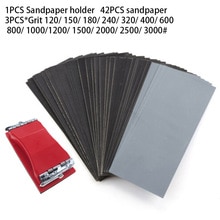 42pc Wet And Dry Sandpaper 120-3000 Grit Sheets Waterproof Assortment Abrasive Sander Papers for Polishing Wood Furniture