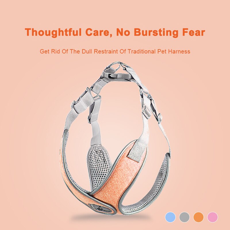 Puppy Harness No Pull Dog Accessories Arnes Para Perro Szelki Dla Psa Pet Harnais Chien Vest Reflective X-Shaped For Small Dogs