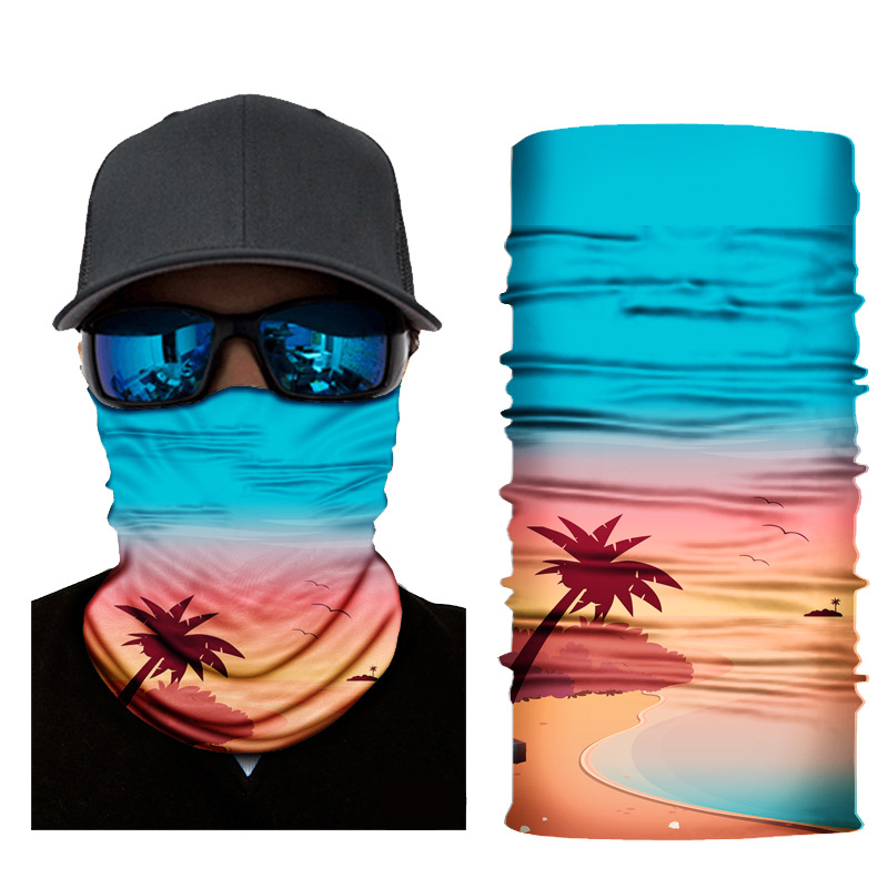 Gradient Magic Seamless Cycling Bandanas Men Balaclava Bycycle Fishing Mask Protection Half Face Shield Bicycle Bandage: Blue