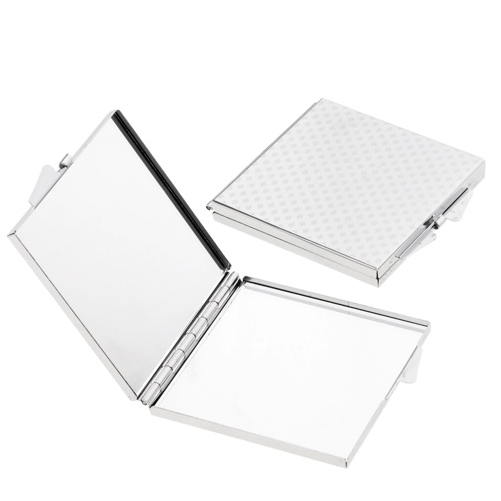 2x Mini Travel Folding Mirror Dual-sided Makeup Compact Mirror Square