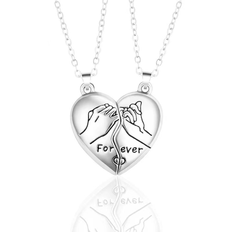 Collar con colgante de pareja de buena Simple, electrocardiograma, corazón magnético, collar de empalme colgante, del Día de San Valentín