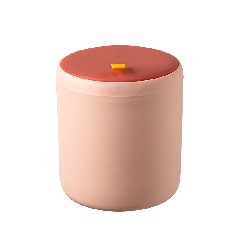 Mini cubo de basura de escritorio, cesta de basura de plástico para mesa del hogar, suministros de oficina, caja de barril de artículos diversos: BLANCO