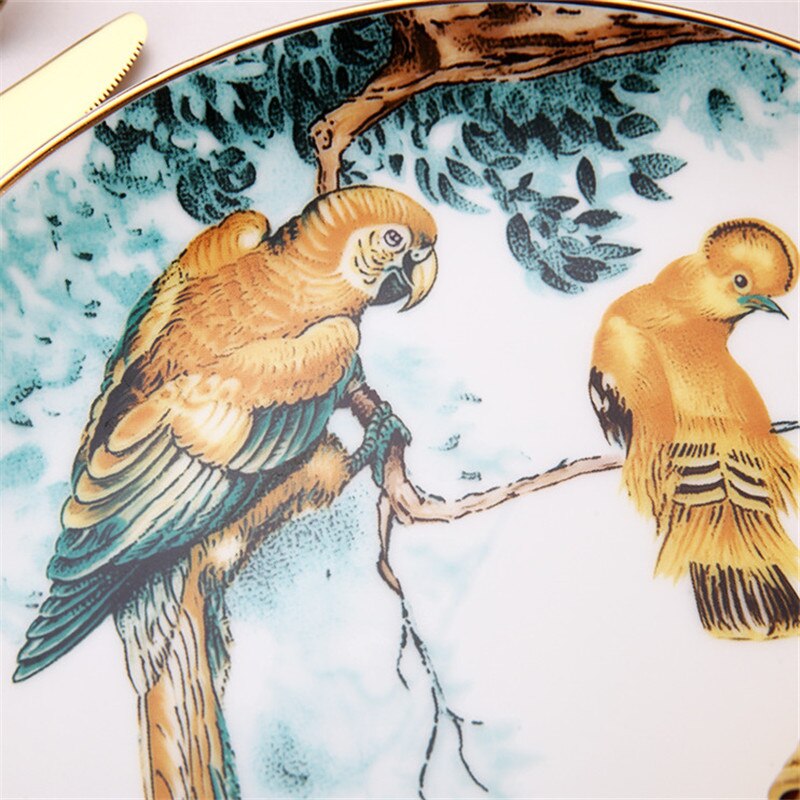 Jungle Luxury Ceramic Steak Western Dinner Plate Porcelain Kitchen Tableware Wedding 8/10 Inches Sales