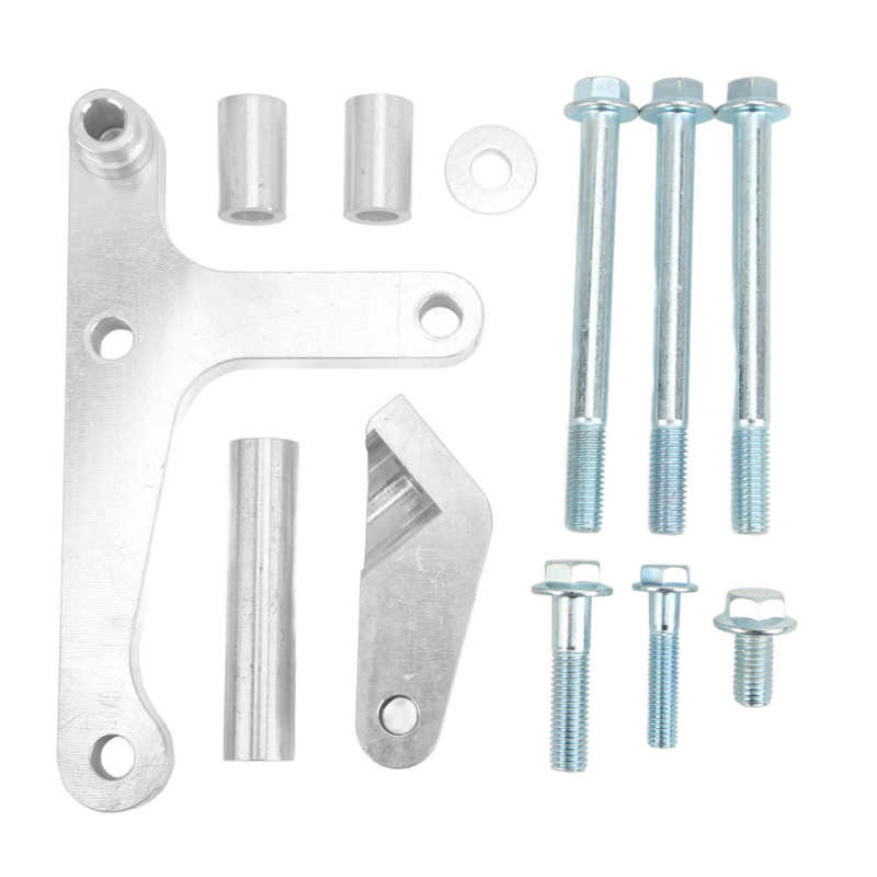 Kit de montaje de alternador, soporte de alternador de montaje bajo con polea para camión, bien equipado