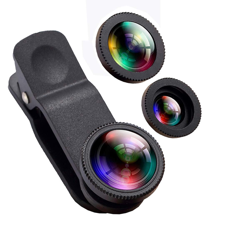 3 In 1 Telefoon Lens 180 Graden Fisheye 10X Macro 0.65X Groothoek Lens Hd Camera Lens Kits Voor Iphone 8/7/6 S Plus/6 S/5 S Telefoon
