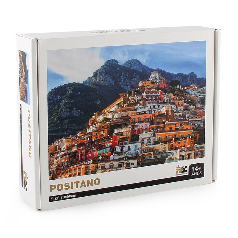 1000 peças de papel jigsaw puzzle paisagem positano brinquedos educativos para crianças adultos muito engraçado família jogos q1035 70x50cm