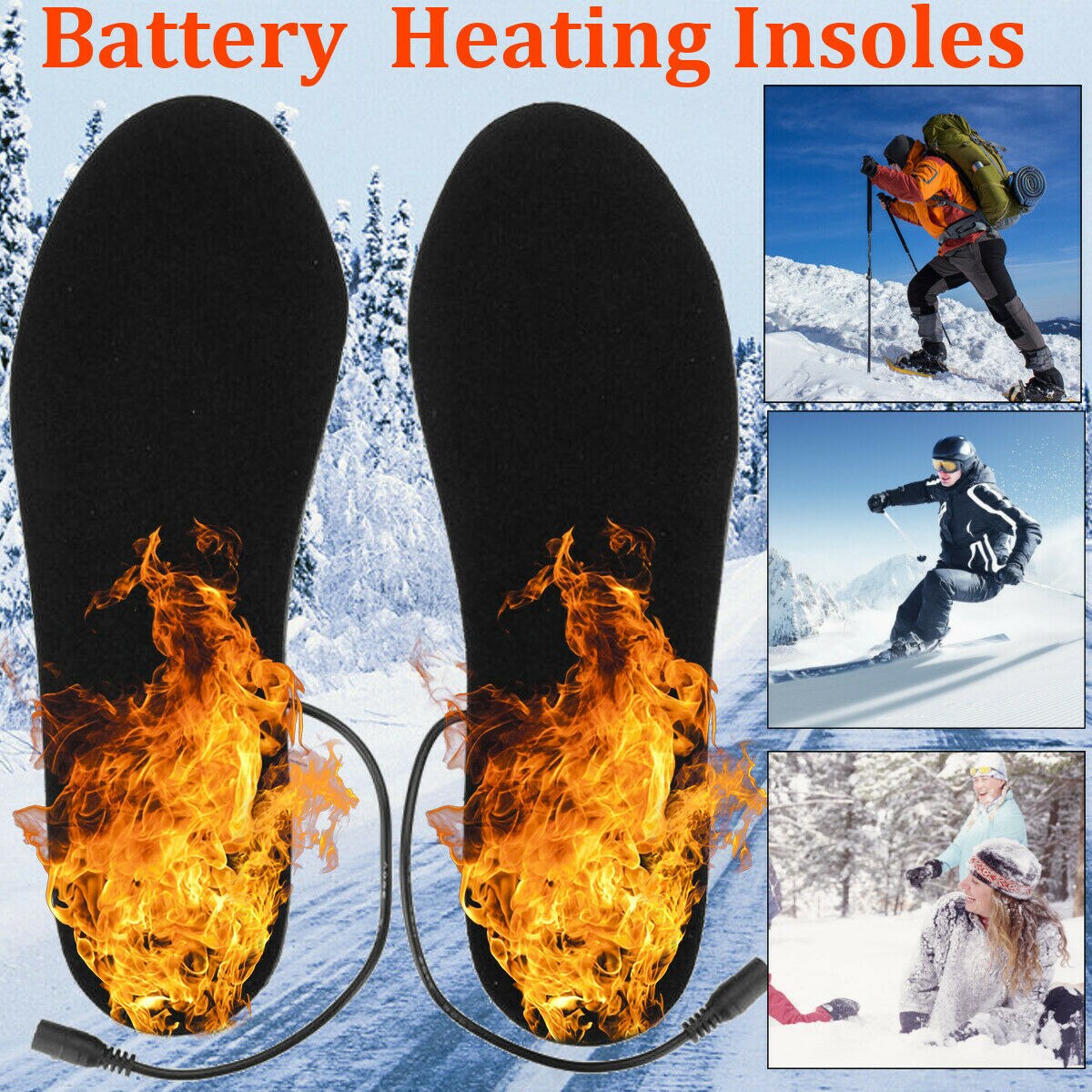 Usb Verwarmde Inlegzolen Foot Warmer Inlegzolen Elektrische Verwarmde Inlegzolen Warme Sokken Voeten Heater Outdoor Sport Verwarming Inlegzolen #