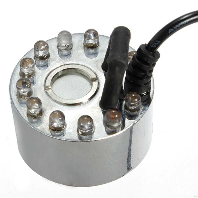 Jiguoor 12 led färgstarkt ljus ultraljudsdimmaskin dimma rena vatten fontän damm  dc 24v dimmaskin