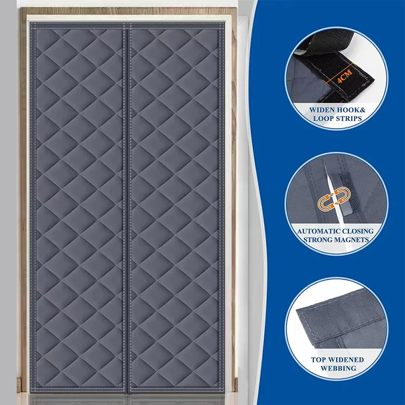 Magnetisk termisk isoleret dørgardin efterår og vinter fortykket isolering skillevægsgardiner vinterkolde gardiner