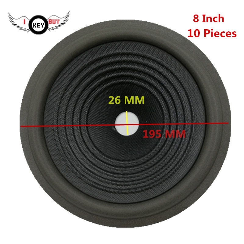 Ik Sleutel 10 Stks/partij 8 Inch Auto Speaker Foam Rand Rubber Ring Papier Kegels 195 Mm 26 mm 45 Mm Diy Reparatie Accessoires