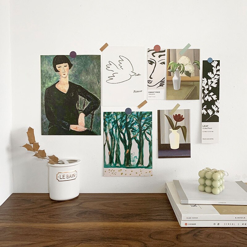 Nordic Eenvoudige Art Postkaart Muur Sticker Fotografie Props Diy Witte Achtergrond Collocatie Kamer Decoratie Kaart Wenskaart: 15