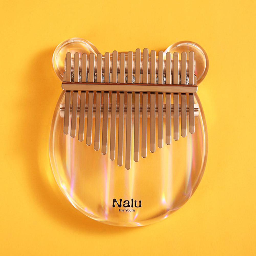 17- näppäin akryyli kalimba valo läpinäkyvä akryyli peukalo piano mbira sanza peukalo piano viritysvasaralla ja ääninimitarra