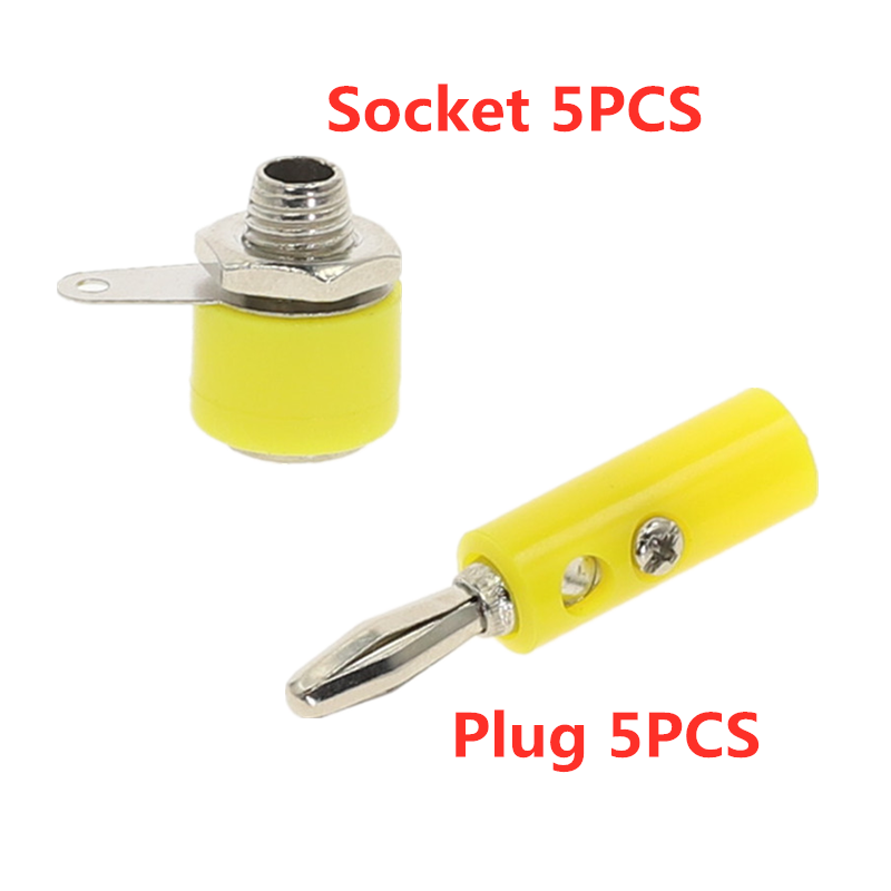 Macho hembra J072 4mm conector Banana macho hembra para insertar conector Pin Banana modelo DIY: Gris