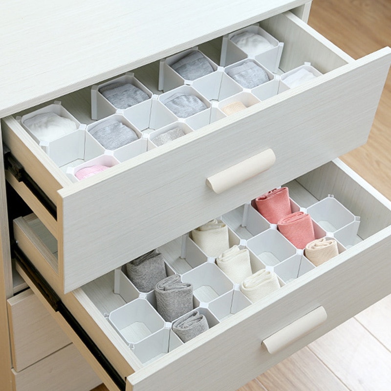 Organizador de cajones en forma de panal, divisores de armario, Partición de plástico para ropa pequeña y cosmética, suministros de Clapboard, herramientas: 01