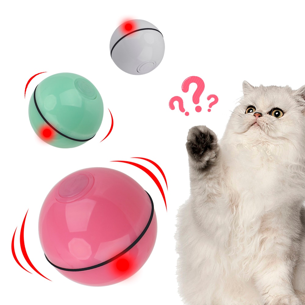 Rullande blixt smart boll usb elektriska husdjur leksaker automatisk roterande smart leksak för katt hund smart interaktiv rullande boll katt leksaker