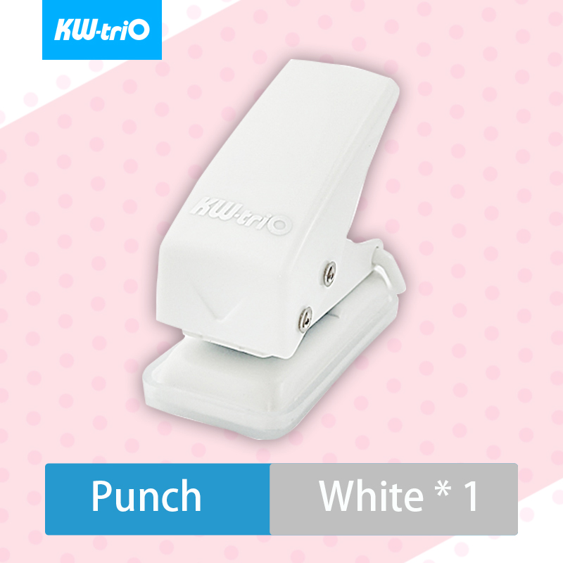 KW-triO Mini Single Hole Punch Plastic Notebook Hole Puncher Portable Planner Circular Punch Scrapbook Perforating Cutter Pliers: White Punch