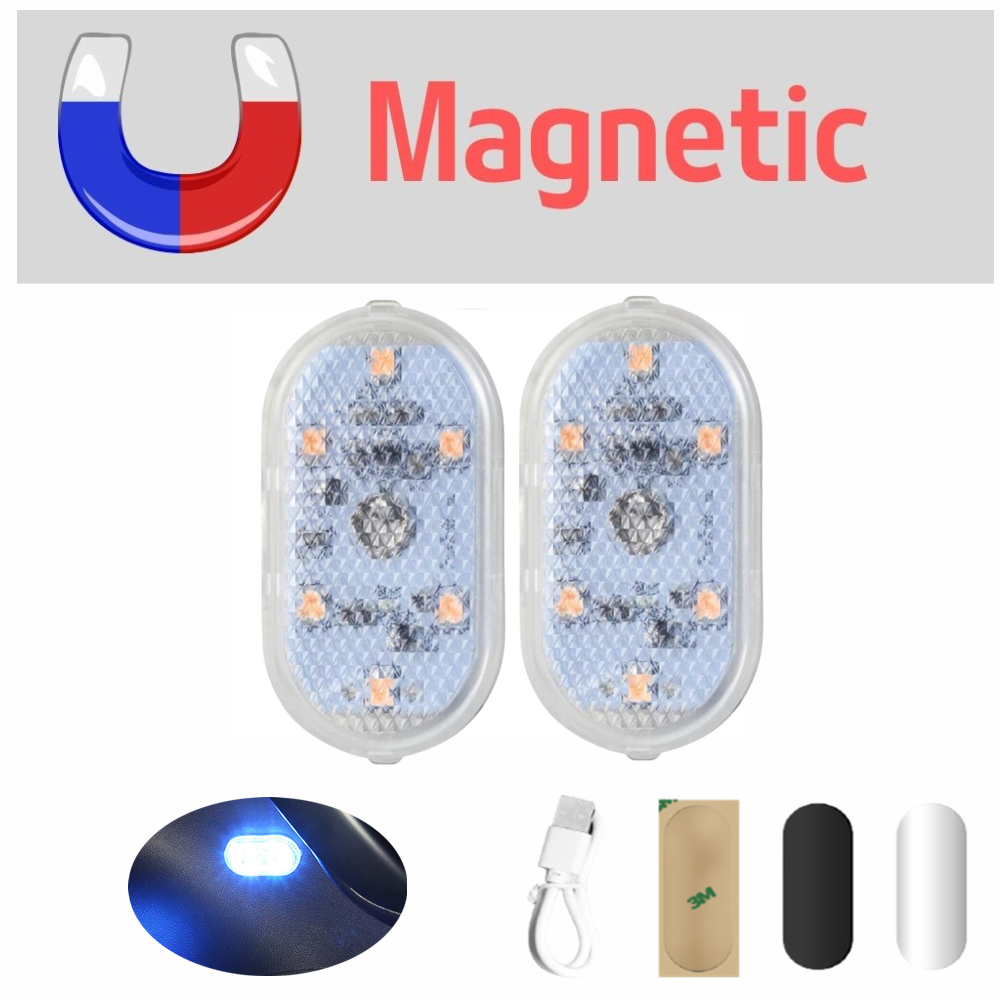 2 Stuks Brood Licht Kofferbak Led Voet Licht Magnetische Touch Licht Auto Led Interieur Licht Auto Dak Verlichting
