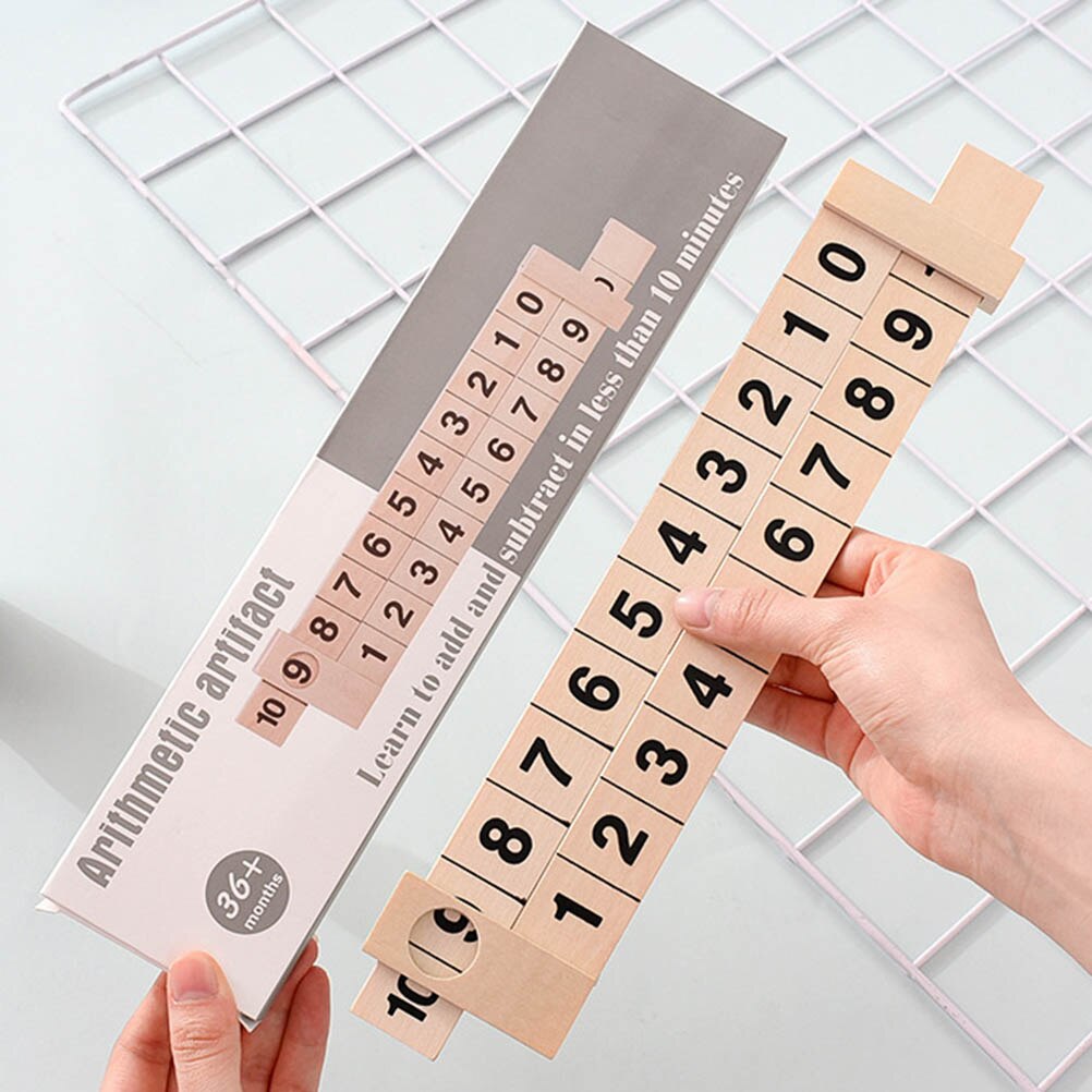 De Madera matemáticas aritmética 1-10, además de restar aprendizaje gobernante científica del carril gobernante niños educación juguetes niños #20
