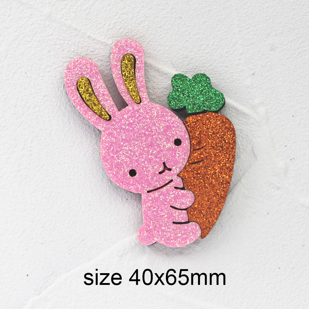 10 szt. Brokatowy króliczek filc dla DIY niemowlę dziewczynka Królik utrzymać marchewka akcesoria Kawaii wielkanocne sierść zwierzęca nakrycia głowy dzieci: biały